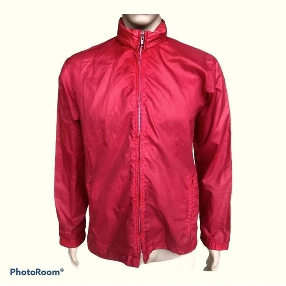 Vintage LL BEAN Red Windbreaker Aspen Anorak Sz L - Picture 2 of 10